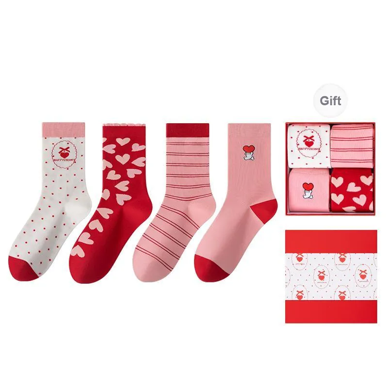 MIIOW Mid Calf Socks Women's Box 4 Pack-0
