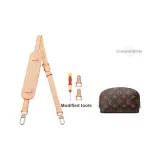 Monogram Makeup Bag 1.8 Vegetable Tanned Leather Adjustable 61-76cm[Includes 1 Pair of Vegetable Tanned Leather Modified Buckles]
