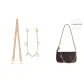 Vegetable Tanned Leather 60cm+White Four-Leaf Clover 40cm Decorative Chain (Bag Not Included)
