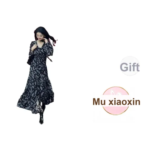 LANGQING Длинное платье с длинными рукавами женское