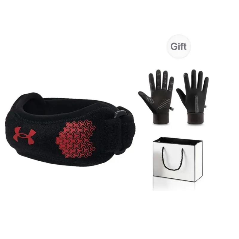 Under Armour Running Fitness Patella Bands Compression Black Red Polyester-3