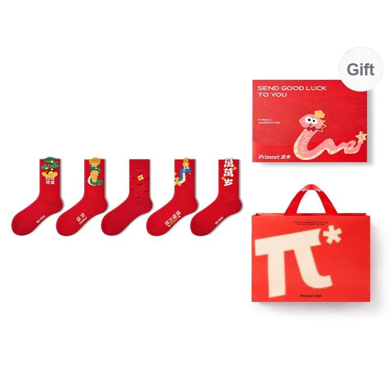 Primeet Mid Calf Socks Unisex Box 5 Pack-2