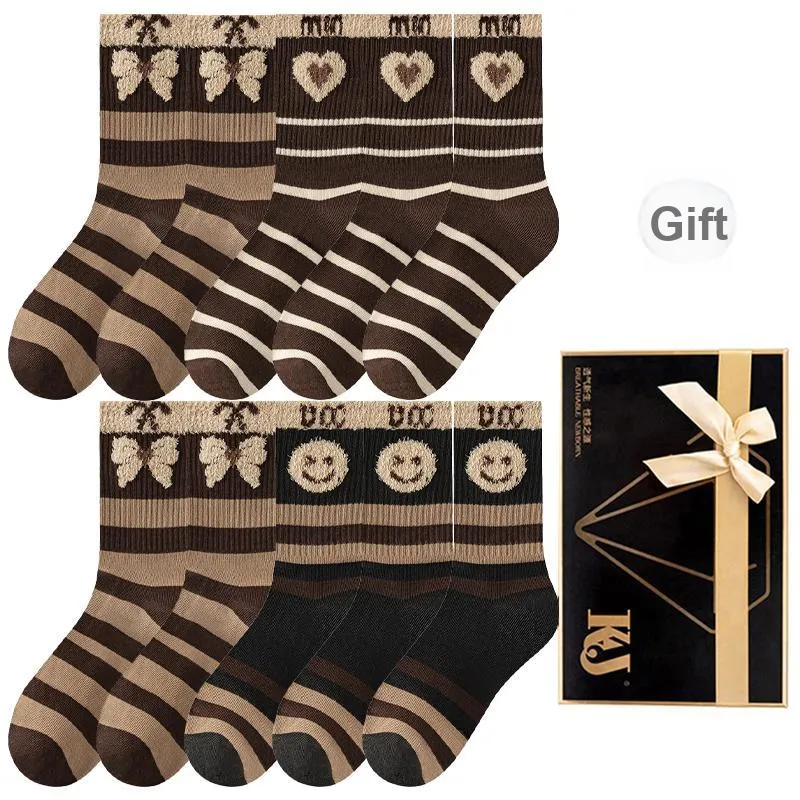 KJ Mid Calf Socks Unisex Gift Box 7 Double Packs-76