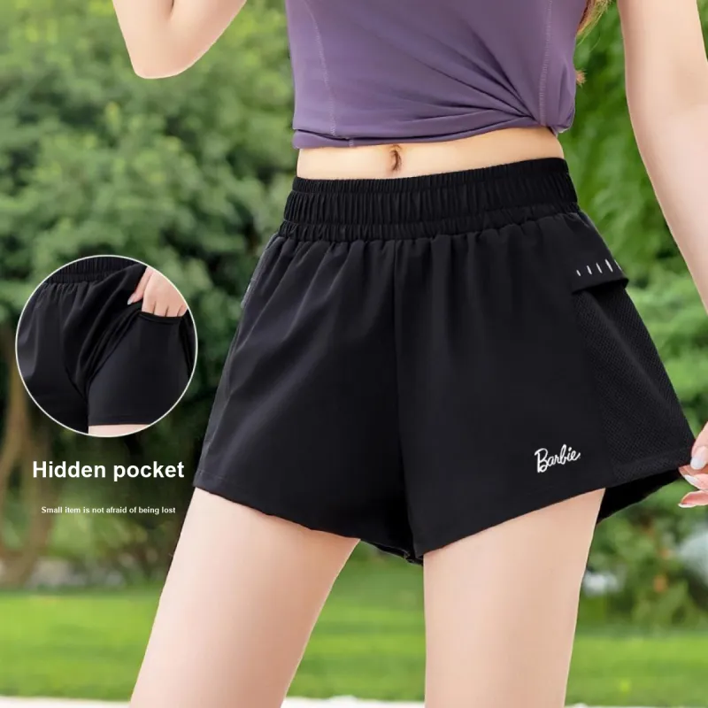 Barbie Sports Shorts Women's Trendy Black-2