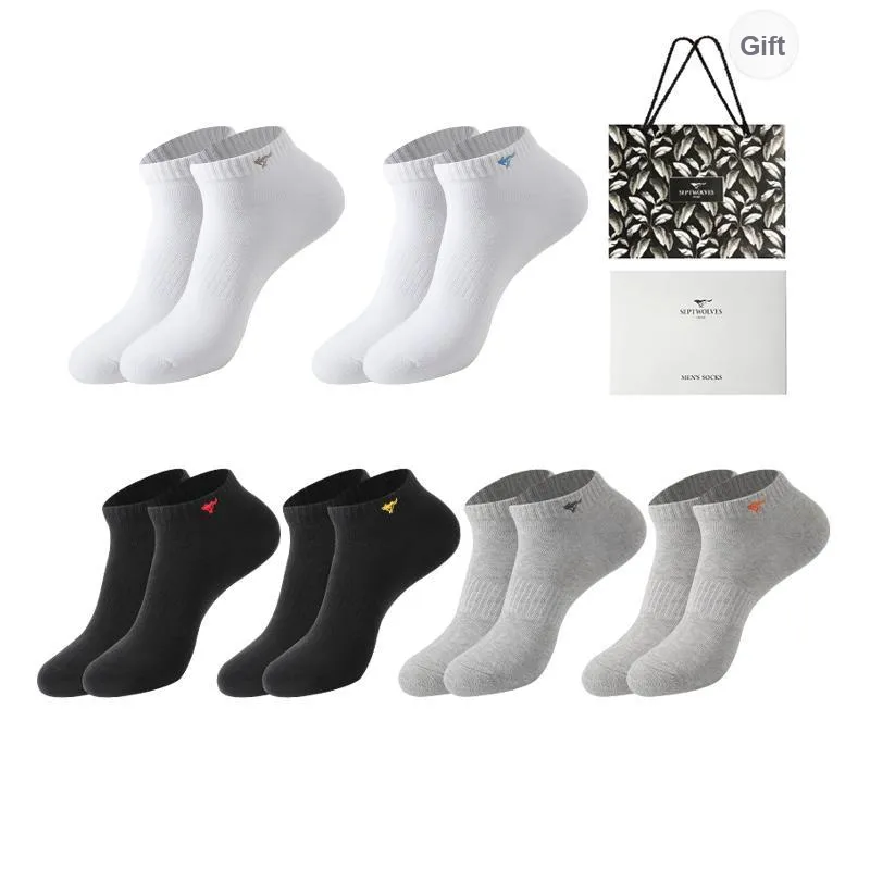 SEPTWOLVES Ankle Socks Men's 6 Pack Gift Box Set+Shopping Bag-20