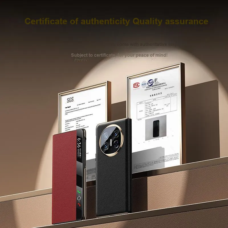 Spectatory Genuine Leather Material Phone Cases Compatible With Huawei Mate X6-2