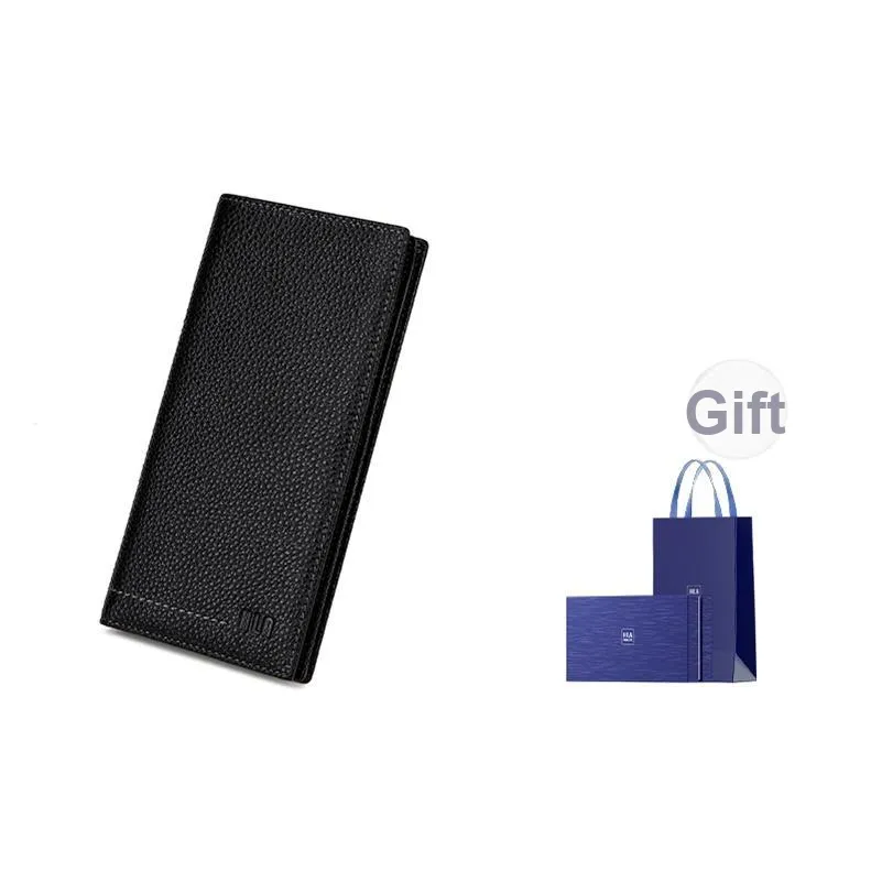 HLA Натуральная кожа коровья кожа длинный кошелек кошелек кошелек стандартный мужской черный