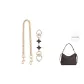 [Gold-Tone Two-Piece Set]Black Four-Leaf Clover 15cm+Decorative Chain 45cm