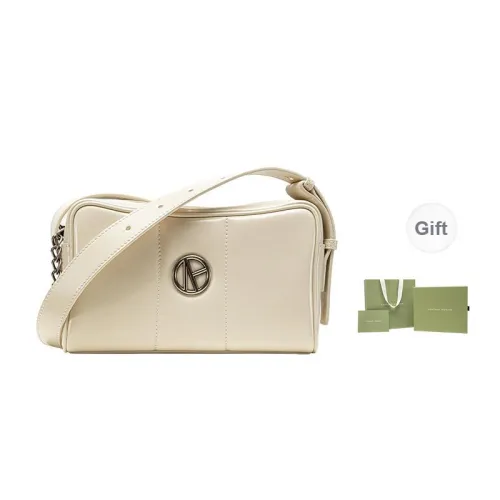 VANESSA HOGAN Cow Leather Small Square Bag, Camera Bag, Shoulder Bag Small Size Women's Ecru