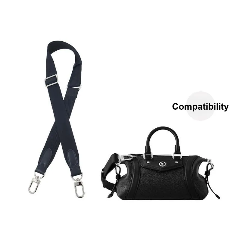 Cow Leather Bag Strap Women's Black-4