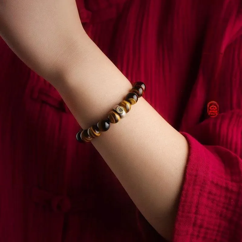 Harf Tiger's Eye Stone Bracelets Unisex-3