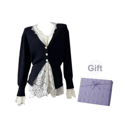 DITB Черный Кардиган + Рубашка + Шорты Комплект из Трех Предметов Женские Повседневные Костюмы