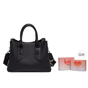 Marino Orlandi Cow Leather Bonded Synthetic Leather Handbag Shoulder Bag Regular Women's Black/Gray