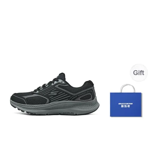 Skechers Go Run Consistent Slip-Resistant Rebound Low-Top Running Shoes Men's Black Gray