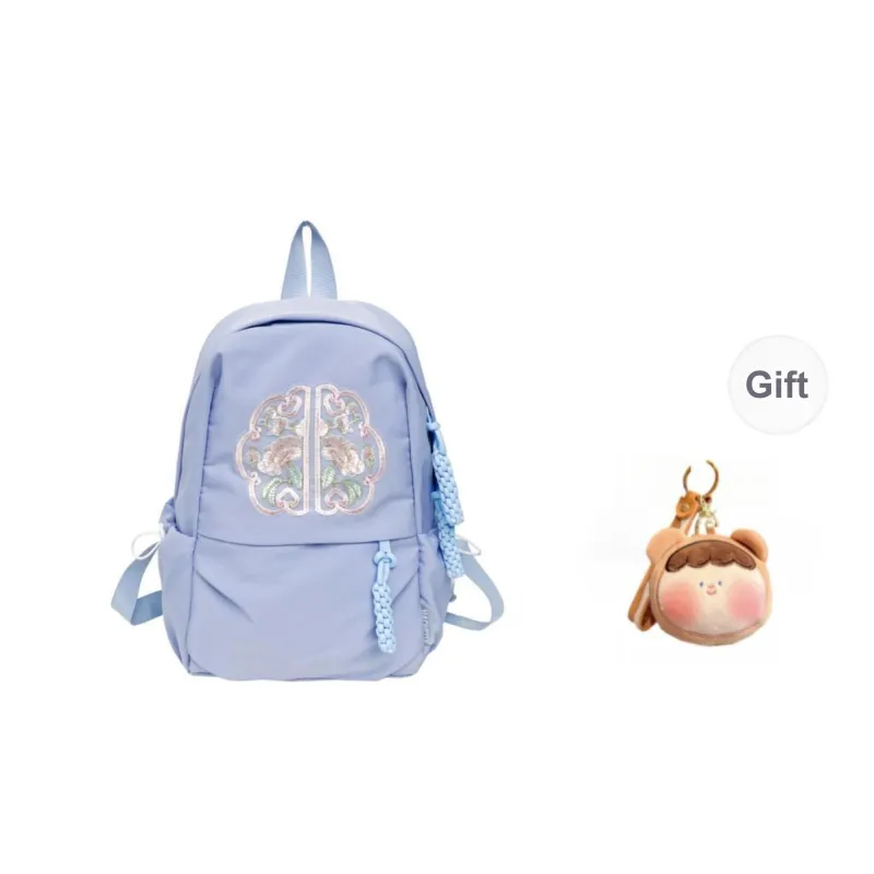 URBAN FOREST Nylon Backpack Unisex Green/Blue/Orange Red/Black/White-6