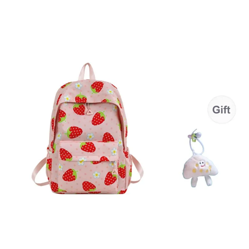 BRABOSTON Nylon Backpack Regular Unisex Strawberry/Heart-5