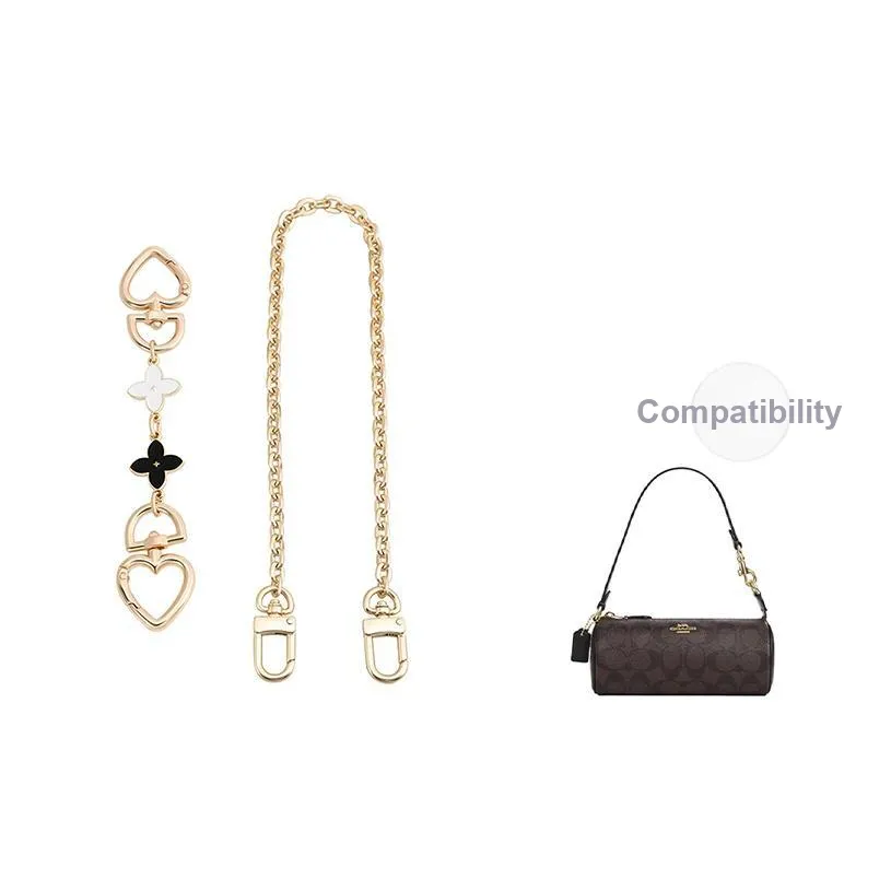 Luxury Care Artisan Workshop Metal Extender Chain Accessories Bag Strap Women's Gold Tone, White