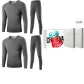 Silk 2-Piece Underwear Set (Dark Gray+Dark Gray) Thermal Fleece/Premium Gift Box Set