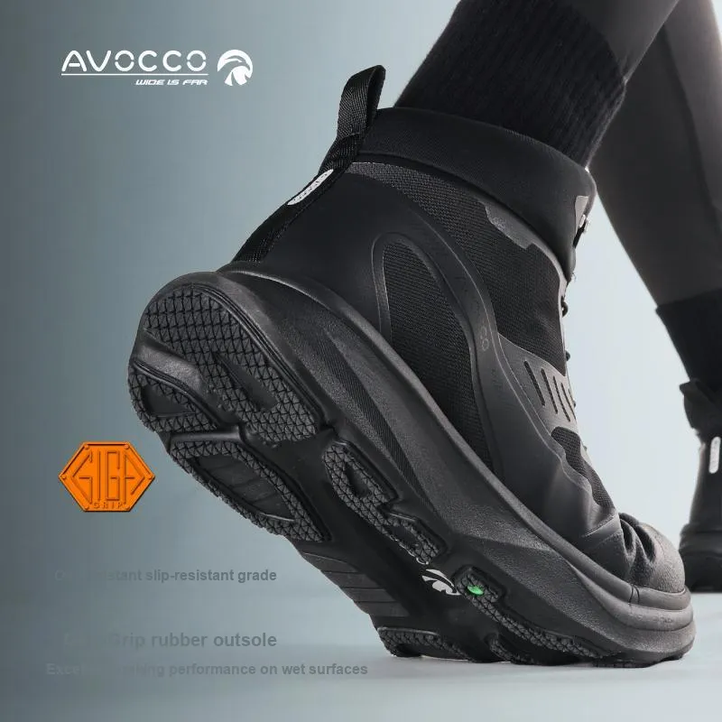 AVOCCO Life Cushioned Waterproof And Breathable Mid Top Outdoor Shoes Men's Black-6