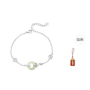 LUXLINE Hetian Jade Bracelets Pale Greenish White Jade Women's