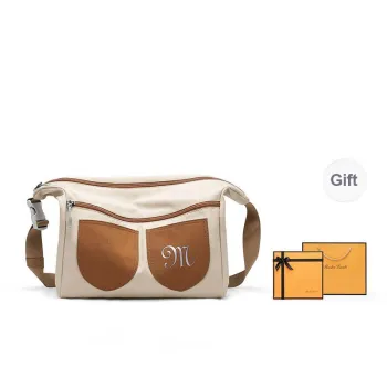 MashaLanti Nylon Fabric Crossbody Bags Shoulder Bags Unisex Apricot