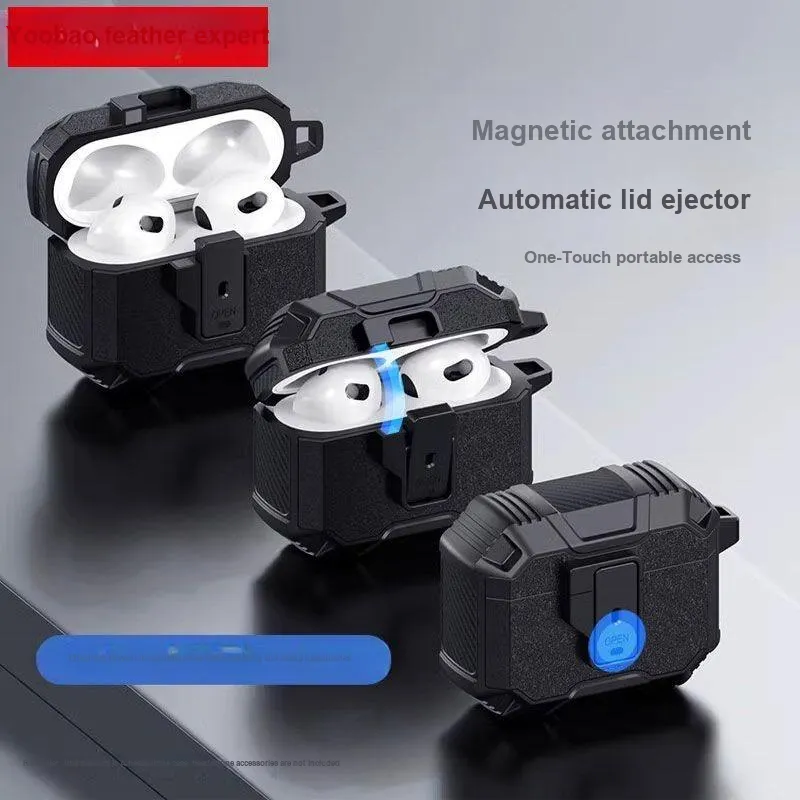Yoobao Compatibility AirPods4 TPU Automatic Lid Fully Enclosed Impact Resistant Headphone Cases-2