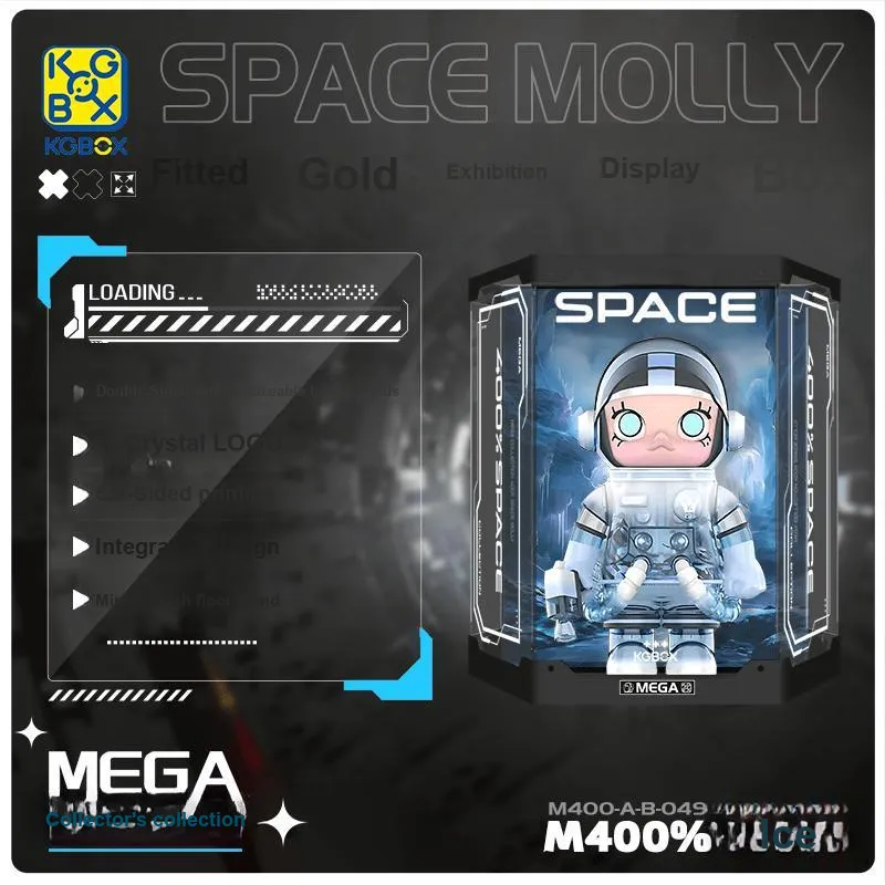 KGBOX Pop Mart Angry Bear Glacier MOLLY 400% 1000% Acrylic Figure Storage Display Case Model Accessories-20