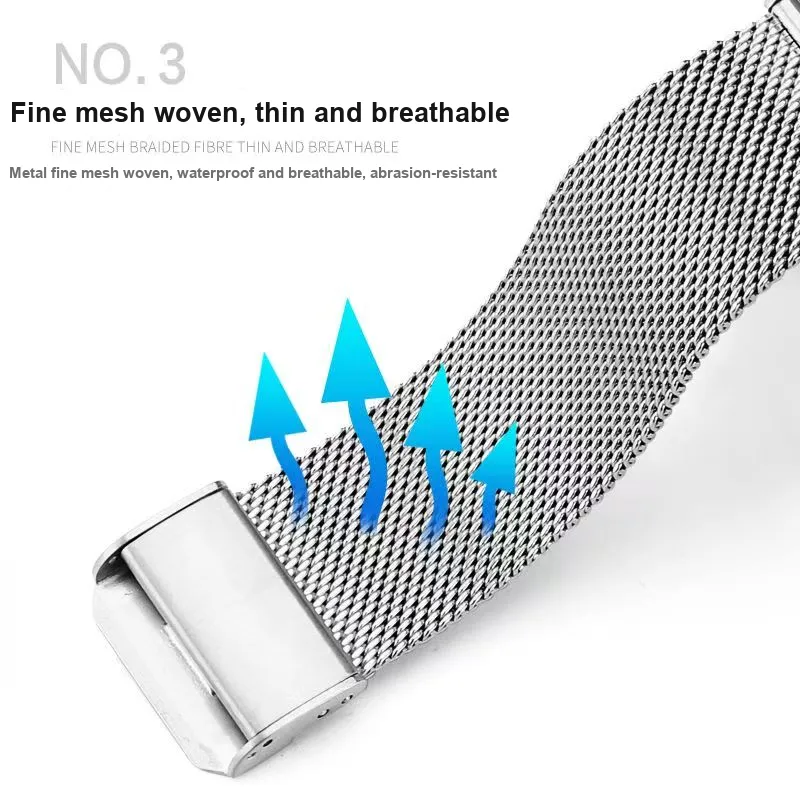 LEAPRUN Watch Band Apple Compatibility Stainless Steel Material-3
