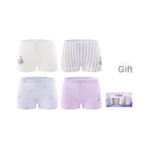 Disney Трусы 4 шт. Прозрачное окно Коробка Многоцветная коробка Включено Фиолетовый Эльза Детский
