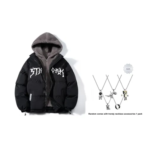 STNW Letter С капюшоном Свободный крой Пуховая куртка Унисекс