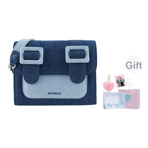 MERIMIES Деним Сумки Нишевый Дизайн Стиль Сумка через плечо Средний Женская Синий