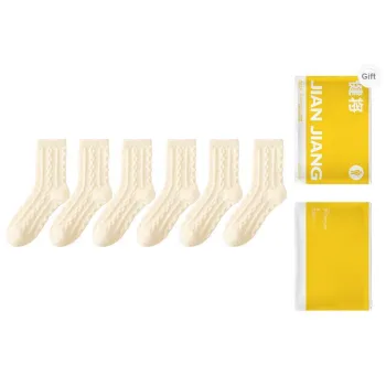 Master Mid Calf Socks Women's 6 Pack Ecru