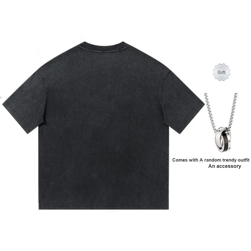 A186 T Shirts Unisex Black Random Comes With A Necklace-1