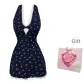 Blue Print Dress Cropped+Box