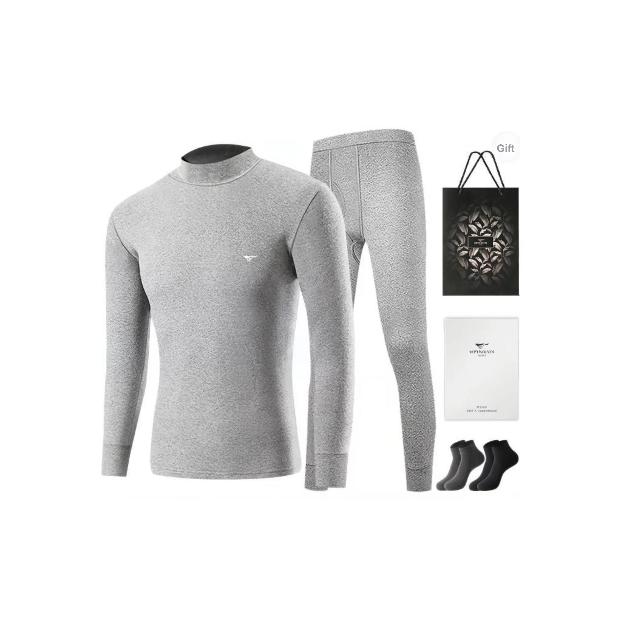 SEPTWOLVES Thermal Set Men's Gift Box Set+Shopping Bag