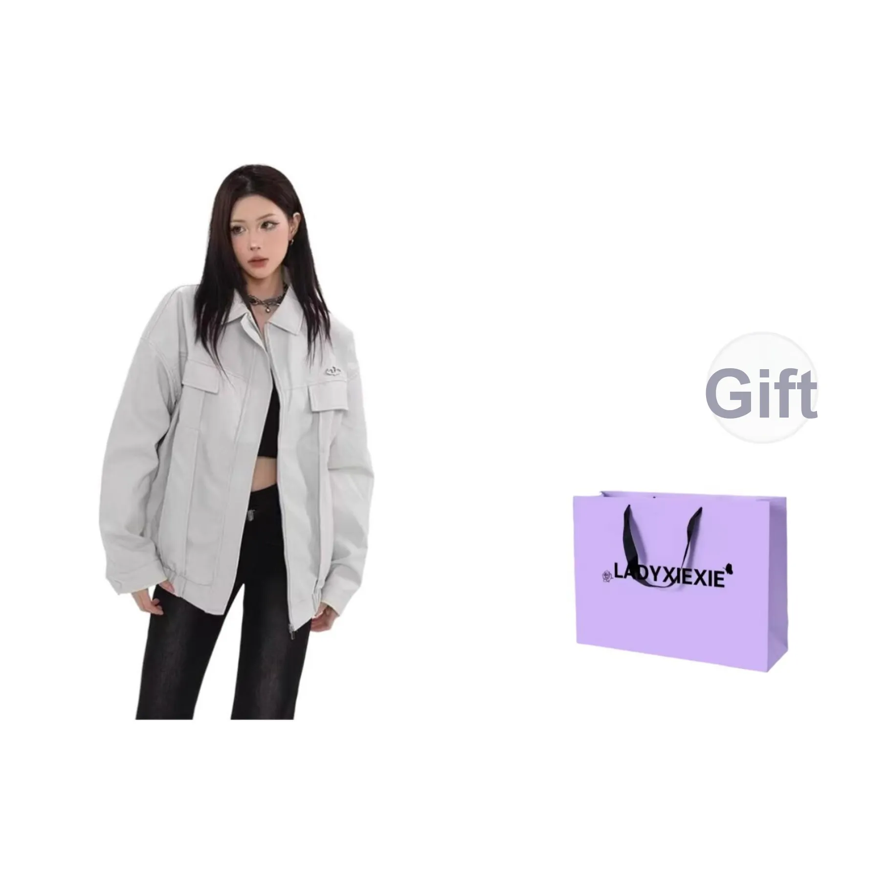 LADYXIEXIE Кожа Куртка Женская