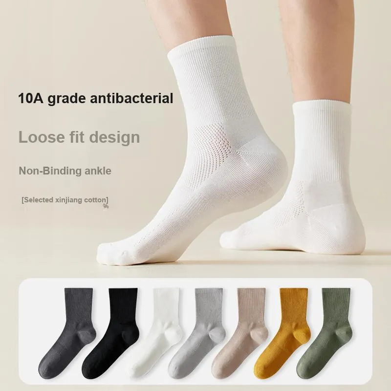 H YXIANG Mid Calf Socks Men's 5 Pack-5