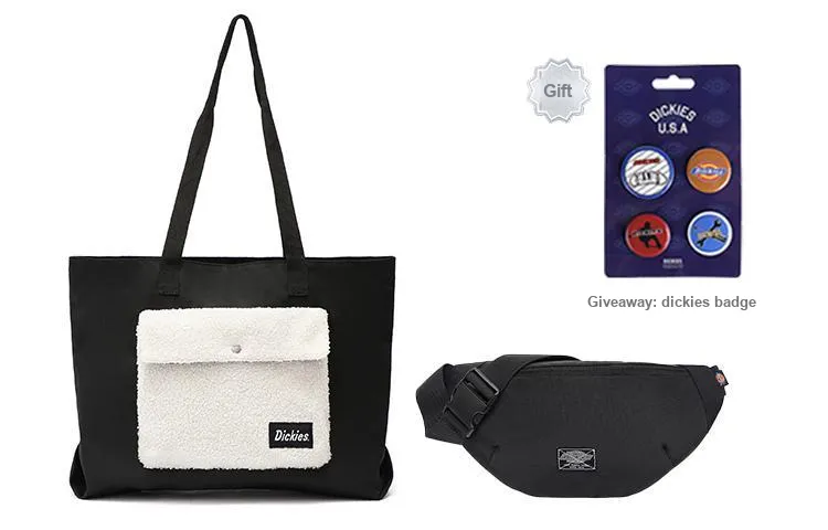 Dickies Plush Tote Bag Shopping Bag Backpack Shoulder Bag Unisex White-0