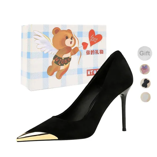 NTOZE Slim Heel High Heels Women's Black Gift Box Set