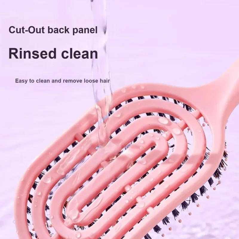 LMLTOP Pig Bristles Comb Volume Brush For Straightening And Curling Hair, Root Volume Enhancer-9