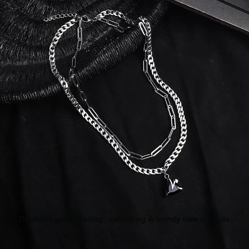 FOREVER MELODY Titanium Steel Necklaces Men's-2