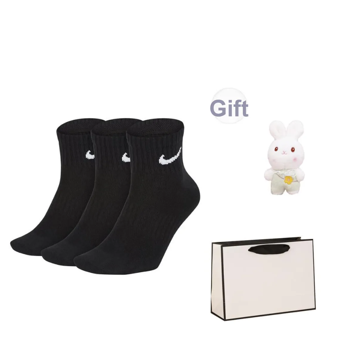 Nike Ankle Socks Unisex 3 Pack 6 Pack Black