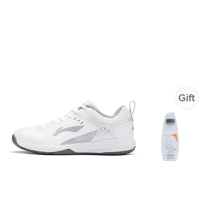LiNing Feather Cushioning, Abrasion Resistant, Breathable, Lightweight Low Top Badminton Shoes Unisex White Silver-9