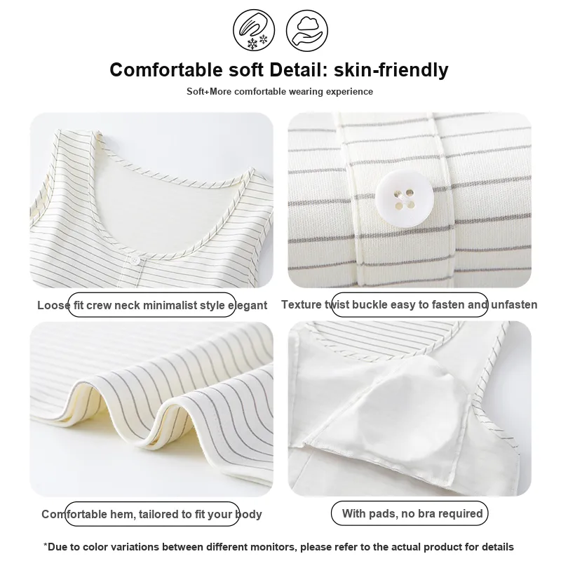 MIIOW Cool One Summer Series Nightgown Women's White Stripes-1
