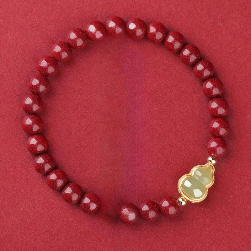 Baozhi Reconstructed Cinnabar Jade Bracelets Unisex-44