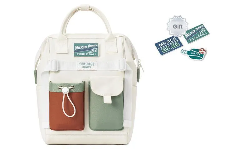 MR.ACE HOMME Polyester Backpack Unisex Dusty Blue White-15