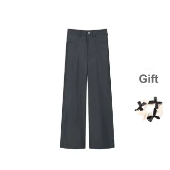 TURN UP Casual Pants Women's Dark Gray+Bowknot Hair Tie Comes With