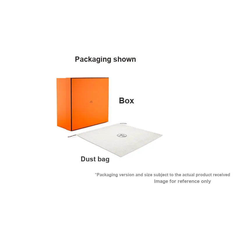HERMES Pursangle Canvas With Clémence Calfskin Tote Bag Shopping Bag Handbag Men's Black/Blue/Orange-3