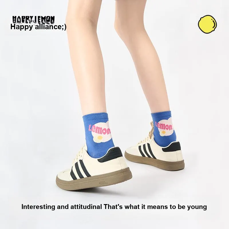 Happylemon Mid Calf Socks Women's 5 Pack-14