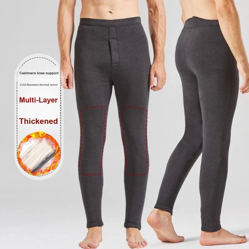 H YXIANG Thermal Pants Men's Black Gray-1